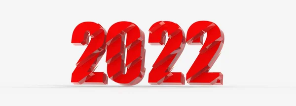 Uma Renderização Número 2022 Para Ano Fundo Branco — Fotografia de Stock