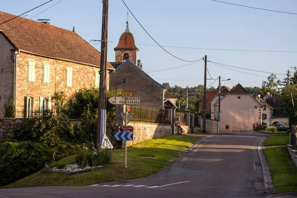 Het Uitzicht Lege Straat Lomont Frankrijk — Stockfoto