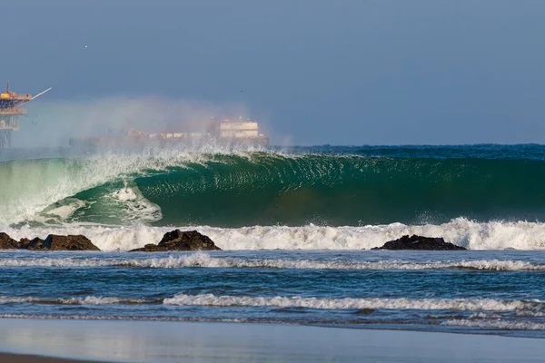 Fascinante Tiro Ondas Marinhas Pesadas Frontera Lobitos Talara Peru — Fotografia de Stock