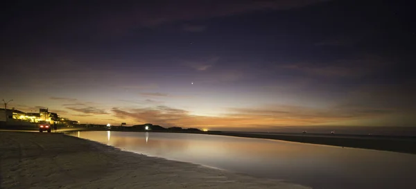 Pôr Sol Fascinante Mar Lobitos Peru — Fotografia de Stock