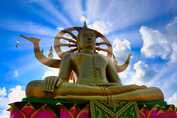 Big Buddha Standbeeld Koh Samui Thailand Een Zeer Zonnige Dag — Stockfoto