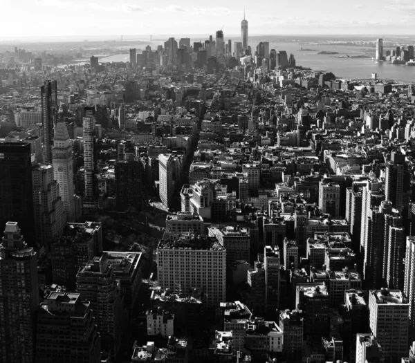 Gråskala Bild New York Skyline — Stockfoto