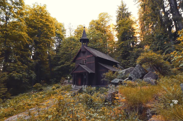 Ancienne Chapelle Bois Dans Forêt Près Stozec République Tchèque — Photo