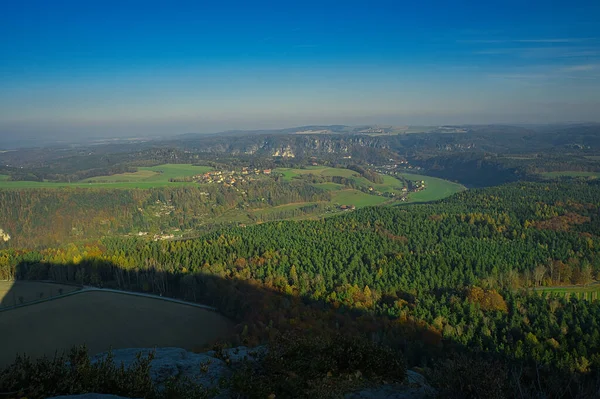 Blick Von Lilienstein Die Sächsische Schweiz — Stockfoto