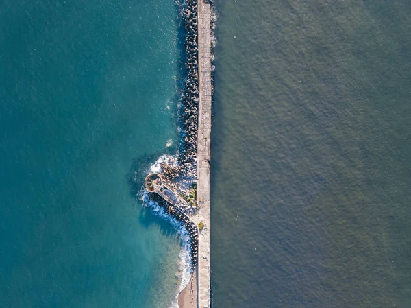 Μια Εναέρια Λήψη Της Παραλίας Bayahibe Που Περιβάλλεται Από Θάλασσα — Φωτογραφία Αρχείου