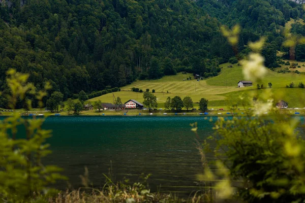 Glarus Suíça Julho 2021 Uma Bela Vista Kloentalersee Cantão Glarus — Fotografia de Stock