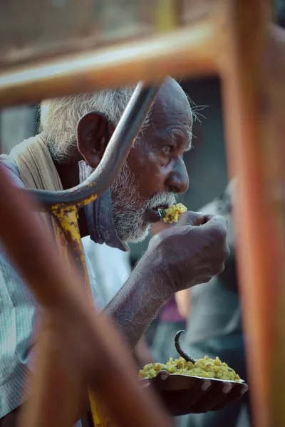 Delhi India 2020 나이든 길거리에서 음식을 — 스톡 사진