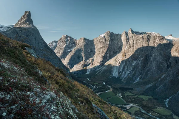 View Romsdalen Mountains Famous Troll Wall Norway — Fotografia de Stock