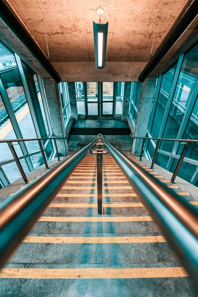 High Angle Shot Stairs Building — Stockfoto
