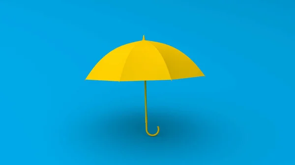 Illustration Parapluie Jaune Sur Fond Bleu — Photo
