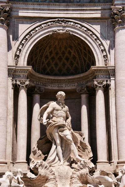 Древние Скульптуры Фонтана Треви Риме Италия — стоковое фото