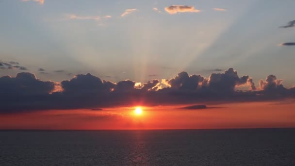 Krásný Západ Slunce Nad Mořem — Stock video