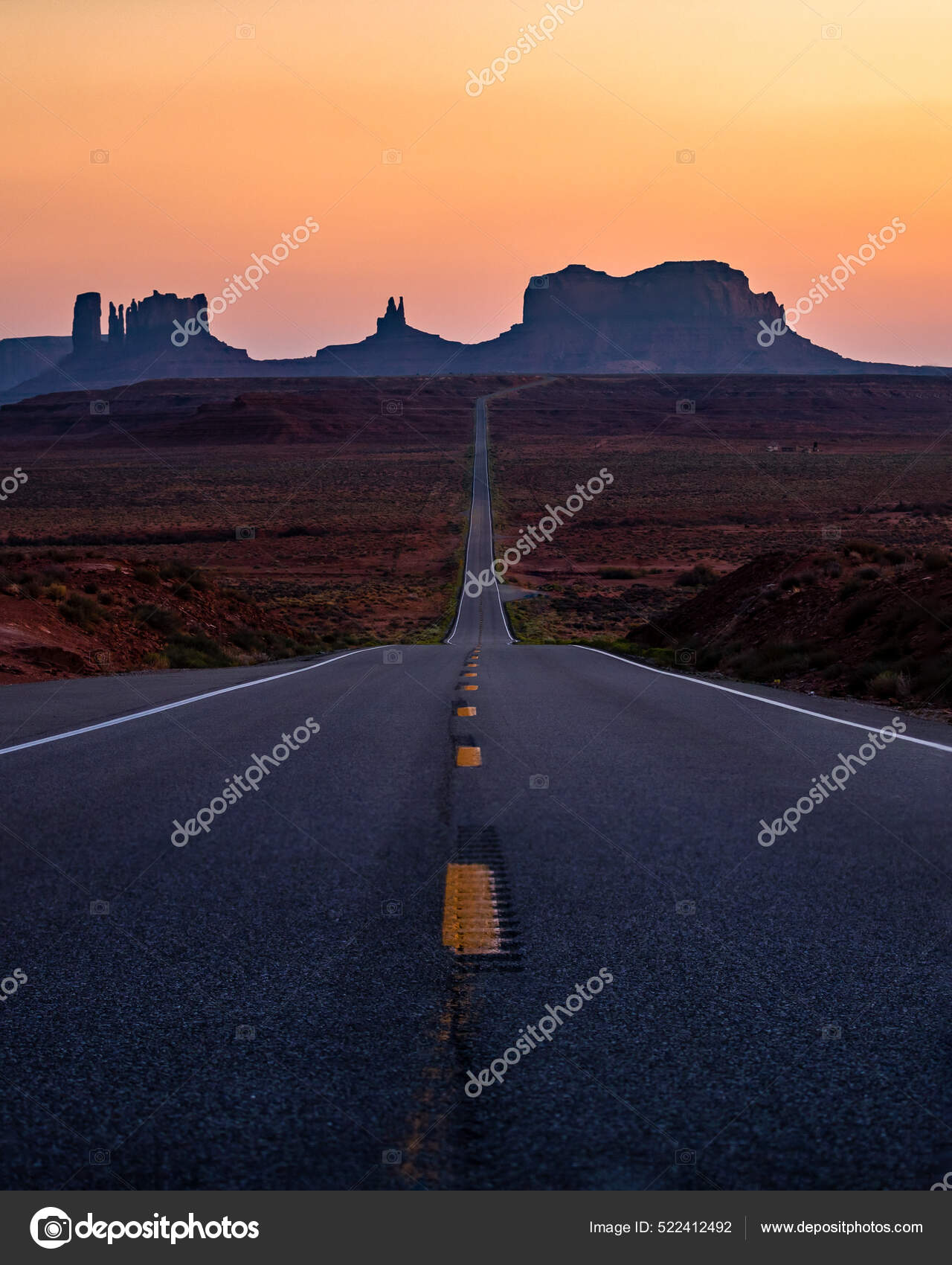 View Monument Valley Seen Forrest Gump Point Sunset — Stock Photo