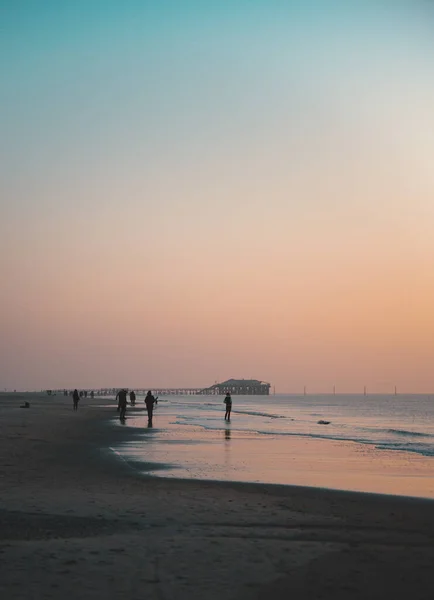 Piaszczysta Plaża Zachodzie Słońca — Zdjęcie stockowe