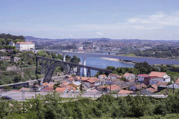 Zdjęcie Mostu Infante Dom Henrique Przez Rzekę Douro Greater Porto — Zdjęcie stockowe