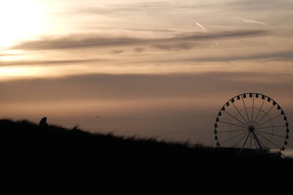 Beautiful View Landscape Ferris Wheel Sunset — Stock Photo, Image