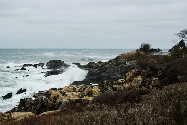 Pejzaż Morski Skalistego Brzegu Wybrzeże Maine Stany Zjednoczone — Zdjęcie stockowe