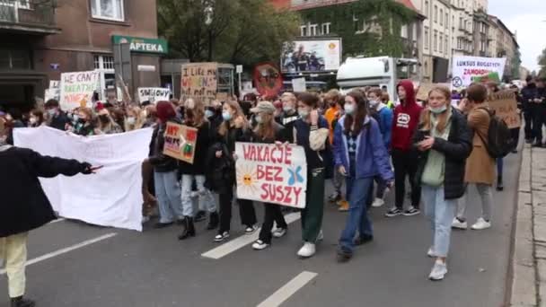 Footage People Protesting City — Stock Video