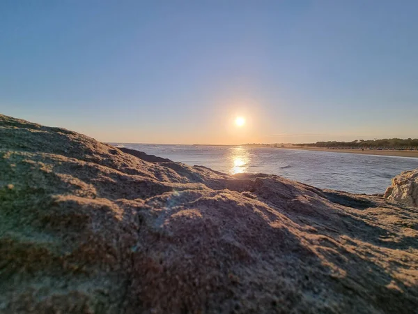 Krásný Záběr Jezera Při Západu Slunce — Stock fotografie