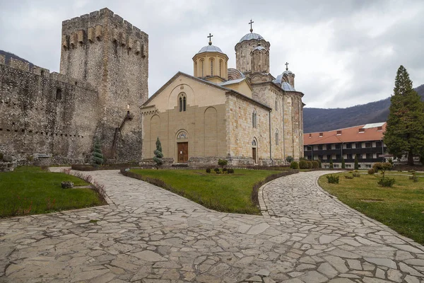 Een Historisch Manasija Klooster Despotovac Servië — Stockfoto