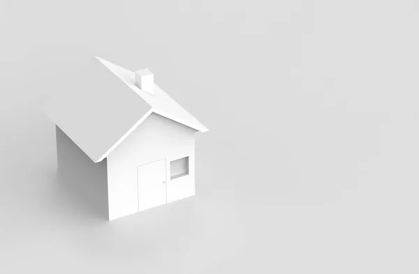 灰色の背景に白い家のイラスト — ストック写真