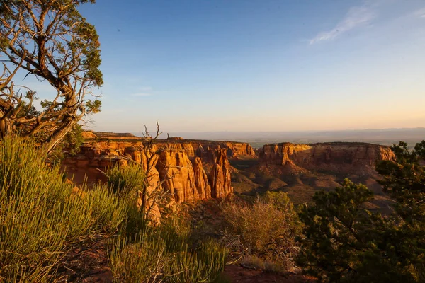 Чудовий Вид Схід Сонця Національному Пам Ятнику Колорадо Округ Меса — стокове фото