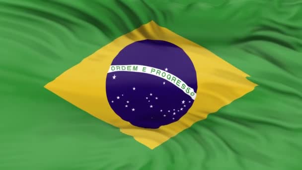 Brasil Ondeando Bandera Animación Para Fondo — Vídeo de stock