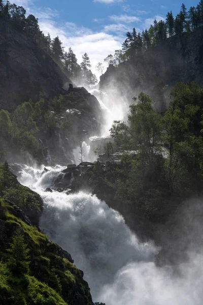 Plan Vertical Latefossen Dans Comté Vestland Norvège — Photo