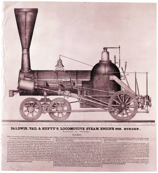 Uma Ilustração Vintage Uma Antiga Ferrovia — Fotografia de Stock