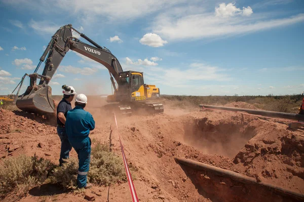 Vaca Muerta Argentina Nov 2015 Proceso Construcción Gasoductos Vaca Muerta — Foto de Stock