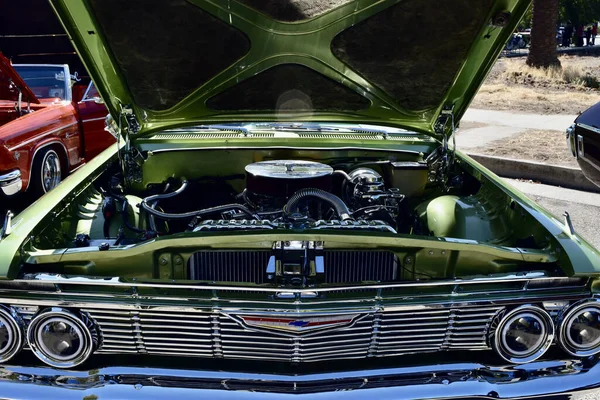 Fresno United States Oct 2021 Closeup Classic Gliterom Green Impala — 스톡 사진