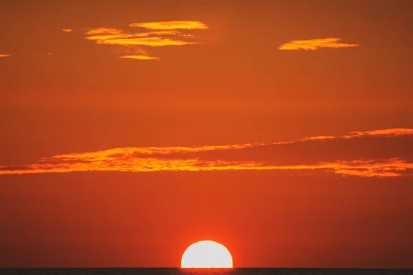 Beautiful View Sea Orange Sunset Sky — Stock Photo, Image