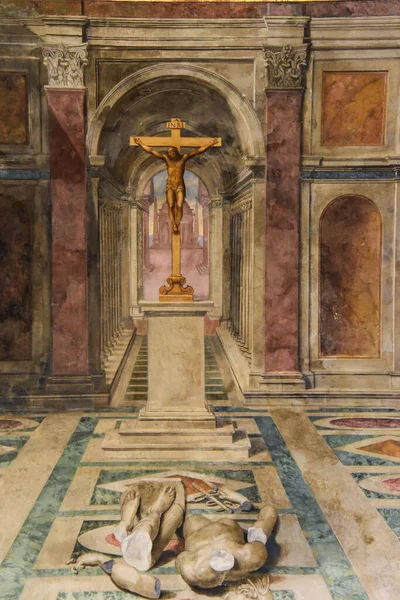 Uno Scatto Verticale Della Statua Gesù Nelle Stanze Raffaello Vaticano — Foto Stock