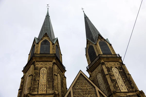 Ein Zweitürmiger Dom Düsseldorf Deutschland — Stockfoto