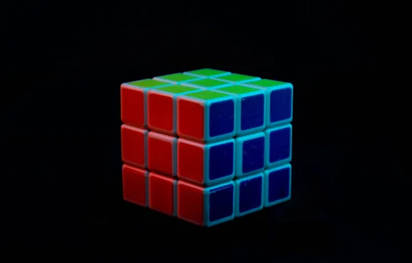 Combination Puzzle Cube Isolated Black Background — Stock Photo, Image