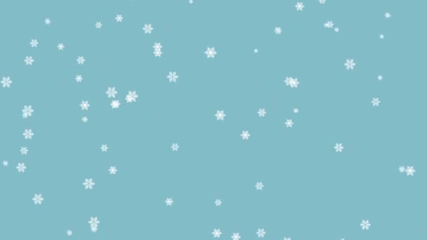 Padrão Floco Neve Branco Fundo Escuro Neve Cair Natal Ilustração — Vídeo de Stock
