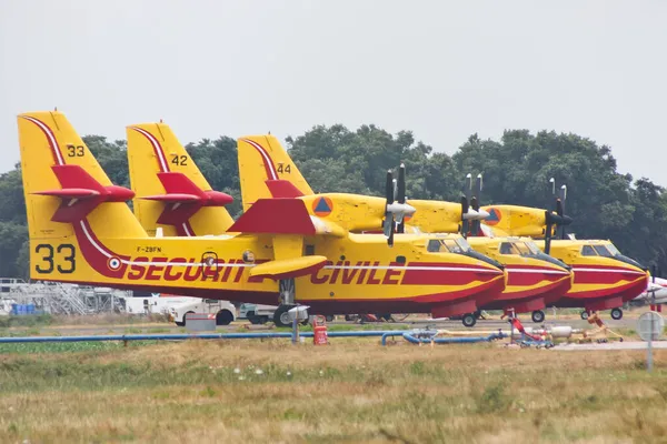 Ajaccio França Agosto 2012 Frota Bombardeiros Água Securite Civile Canadair — Fotografia de Stock