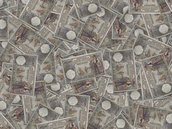 Fondo Texturizado Billetes Antiguos Del Reino Yugoslavia — Foto de Stock