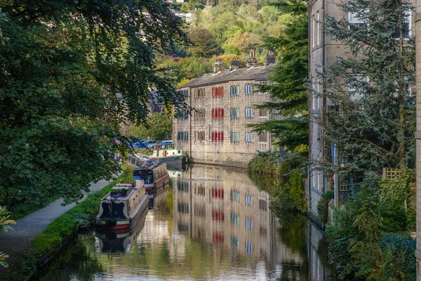 Een Prachtig Shot Van Hebden Brug Canal — Stockfoto