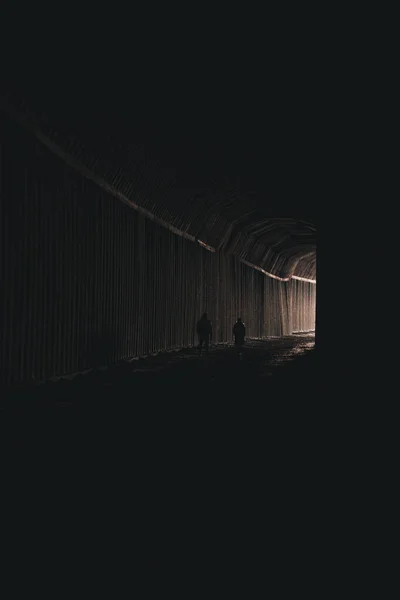 Eine Vertikale Aufnahme Eines Geheimen Dunklen Tunnels Auf Einer Straße — Stockfoto
