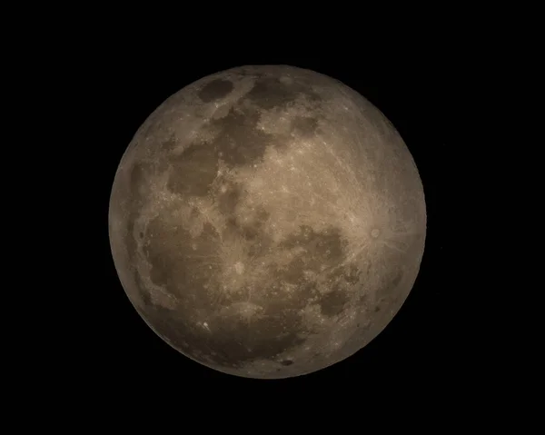 Beautiful Shot Full Moon Isolated Black Background — Stock Photo, Image