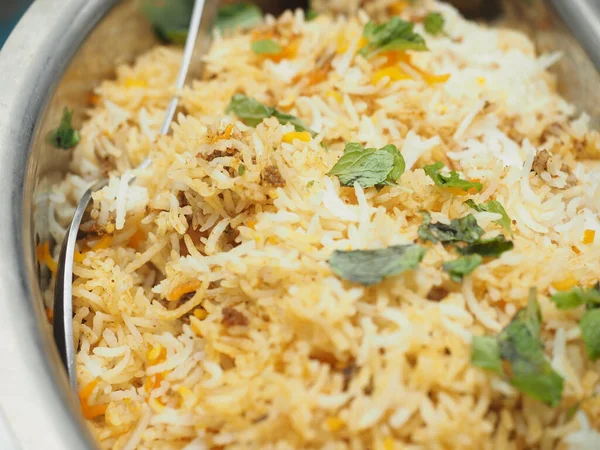 Курица Biryani Чрезвычайно Вкусный Пряный Цыпленок Biryani — стоковое фото