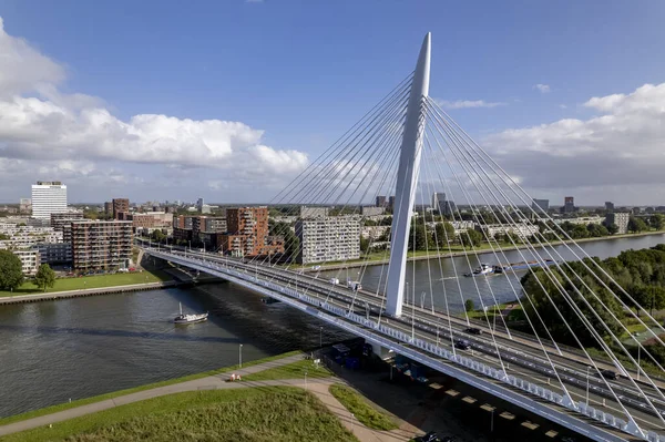 Prins Clausbrug Cable Bridge City Acceso Zona Industrial Utrecht Con —  Fotos de Stock