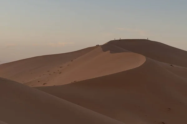 Велика Хвиля Піщаної Дюни Прекрасний Захід Сонця Пустелі Сахара Тагхіт — стокове фото