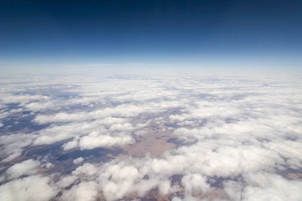 Flygfoto Molnen Den Blå Himlen — Stockfoto