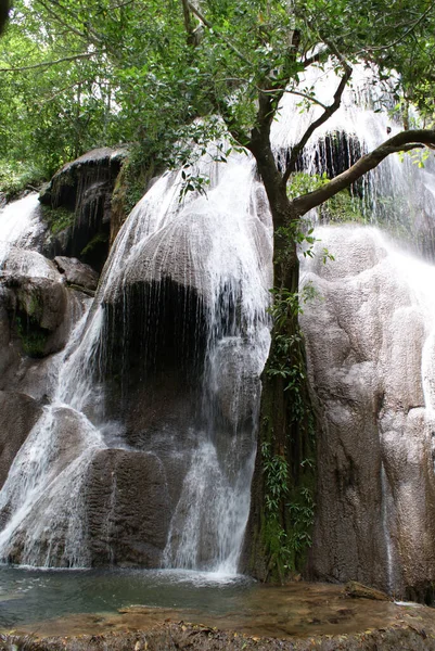 Beautiful Shot Waterfall Middle Forest — Φωτογραφία Αρχείου