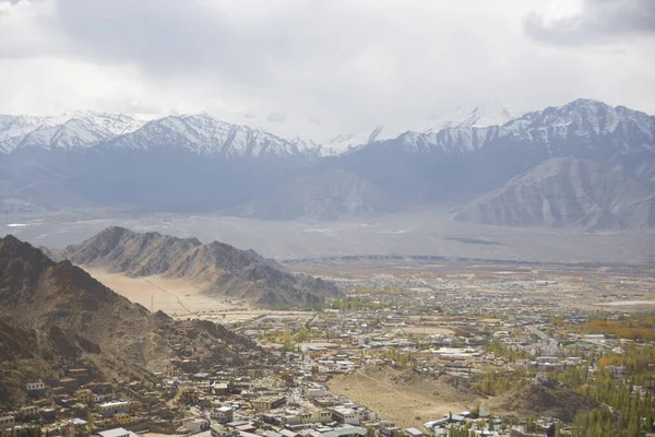 Vista Panoramica Della Città Leh Ladakh India Settentrionale — Foto Stock