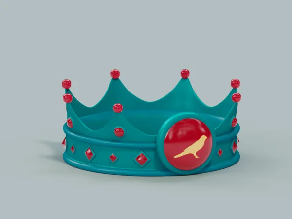 Representación Una Corona Realeza Estilizada Con Símbolo Moneda Kusama Criptomoneda — Foto de Stock
