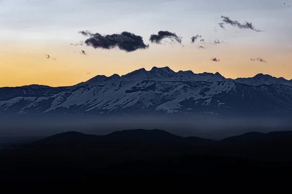 Stunning View Mountain Piancavallo Sunrise Friuli Venezia Giulia Italy — ストック写真