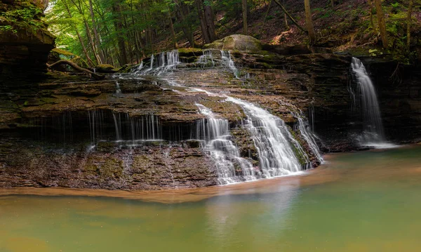 Small Waterfall Creek Forest — Stockfoto